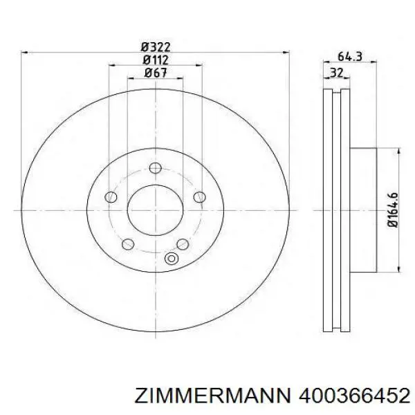 Купити 400366452 Zimmermann Ротор гальмівний