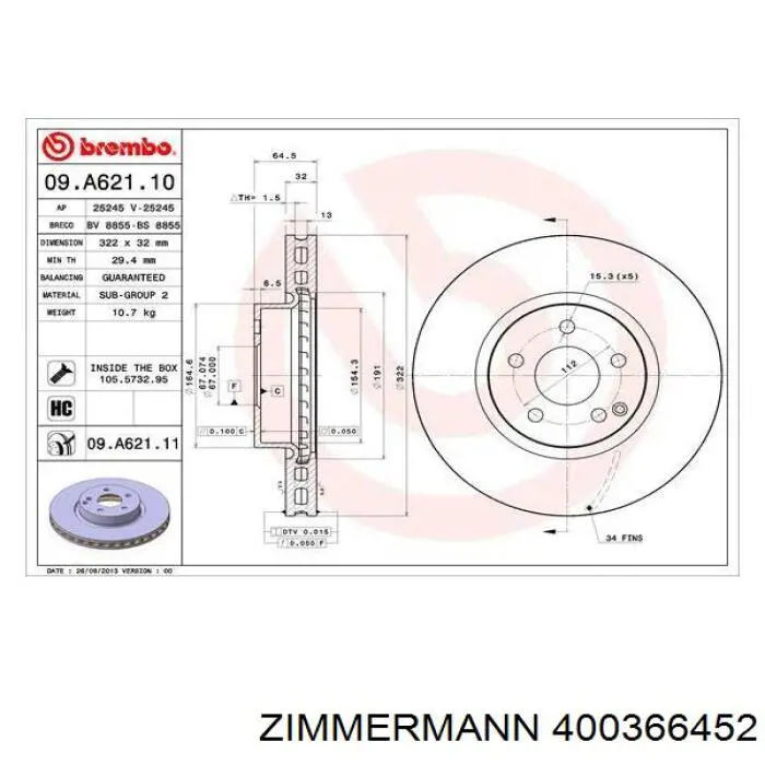 Купити 400366452 Zimmermann Ротор гальмівний