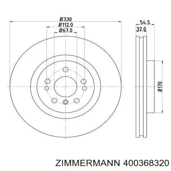 Купити 400368320 Zimmermann Ротор гальмівний