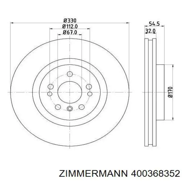 Купити 400368352 Zimmermann Ротор гальмівний