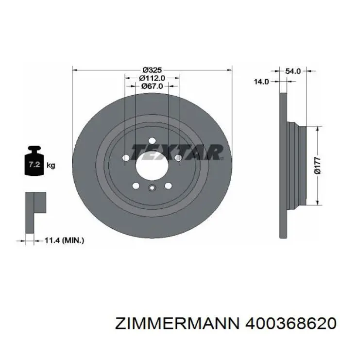 Задні дискові гальма Zimmermann 400368620 ціна, від 61.48 USD