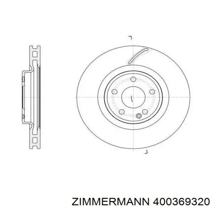 Диск гальмівний передній Zimmermann 400369320