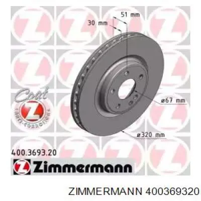 Диск переднього гальма Zimmermann 400369320 ціна, від 43.52 USD
