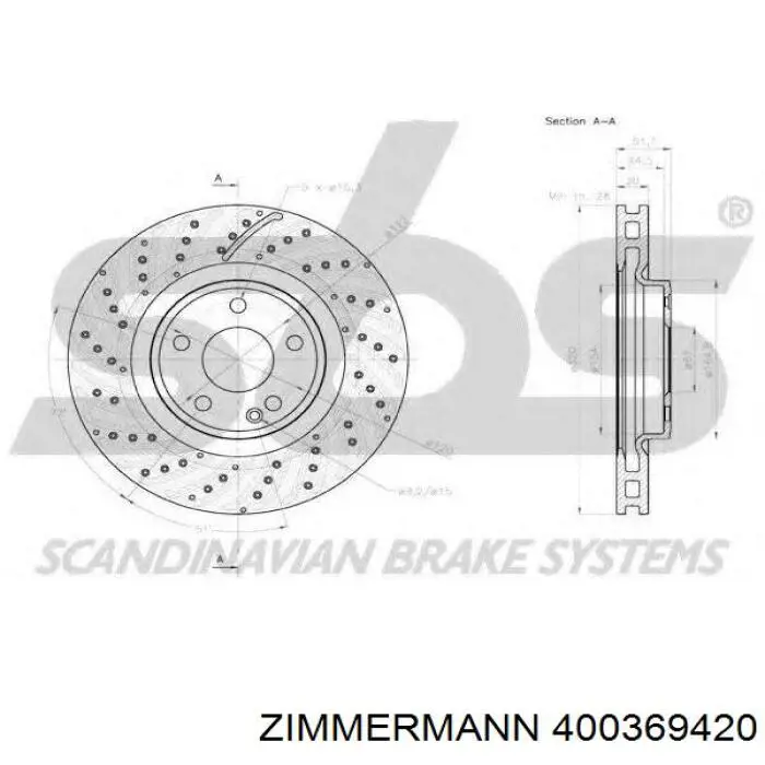 Гальмівні диски передні 400369420 Zimmermann