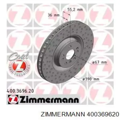 400369620 Zimmermann диск гальмівний передній