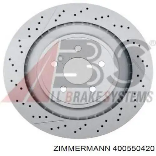 400550420 Zimmermann диск гальмівний задній