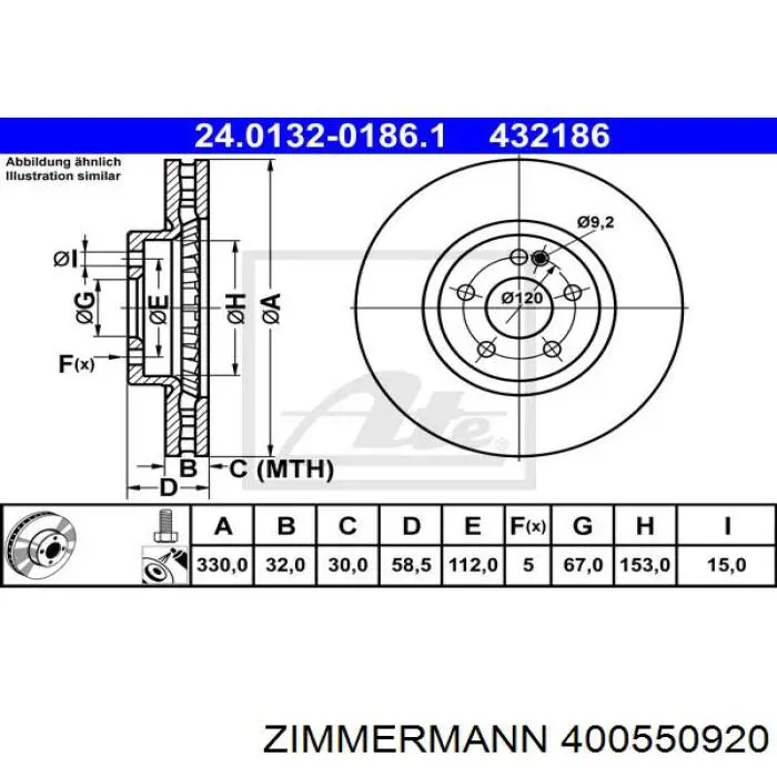 Купити 400550920 Zimmermann Ротор гальмівний