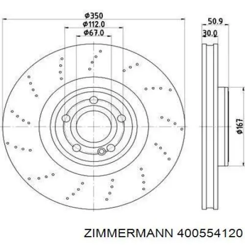 Гальмівні диски передні ADU1743113 Blue Print