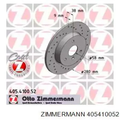 Гальмівні диски передні 405410052 Zimmermann