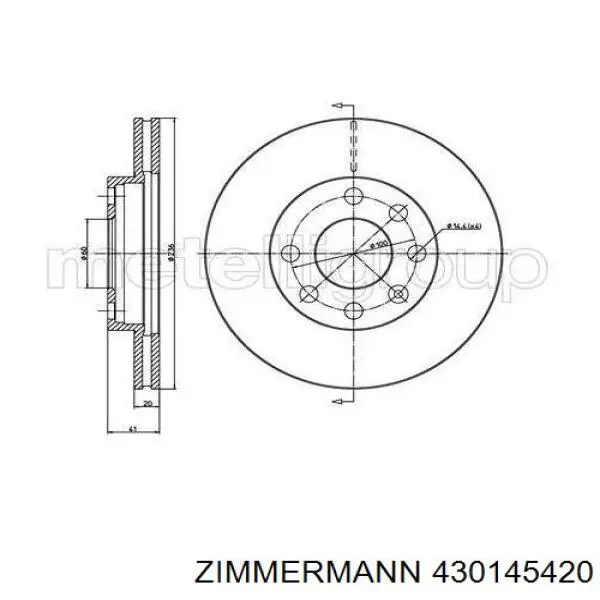Купити 430145420 Zimmermann Ротор гальмівний