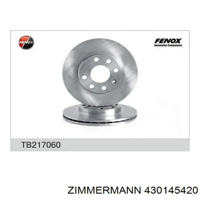 Диск гальмівний передній Zimmermann 430145420