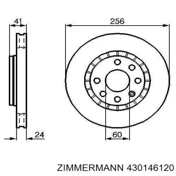 Диск переднього гальма Zimmermann 430146120 ціна, від 27.94 USD