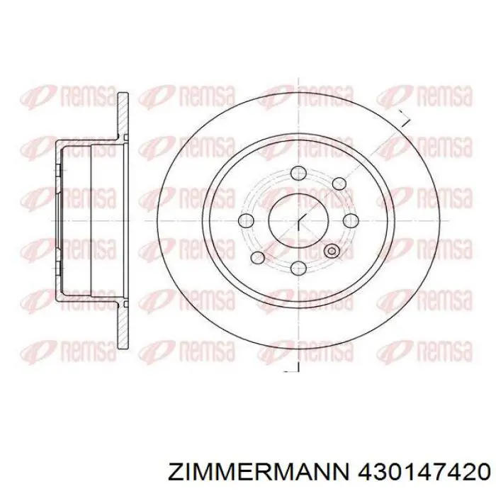 Купити 430147420 Zimmermann Диск заднього гальма