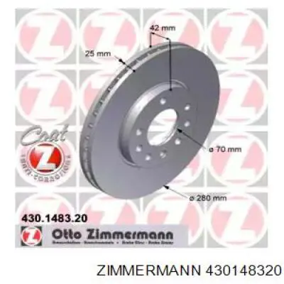 Купити 430148320 Zimmermann Ротор гальмівний