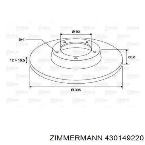 Задні дискові гальма Zimmermann 430149220 ціна, від 36.20 USD