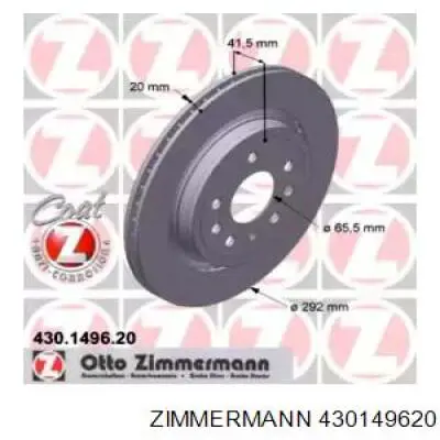 Задні дискові гальма Zimmermann 430149620 ціна, від 39.36 USD