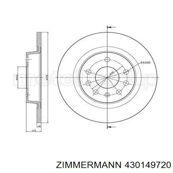 Гальмівні диски 430149720 Zimmermann