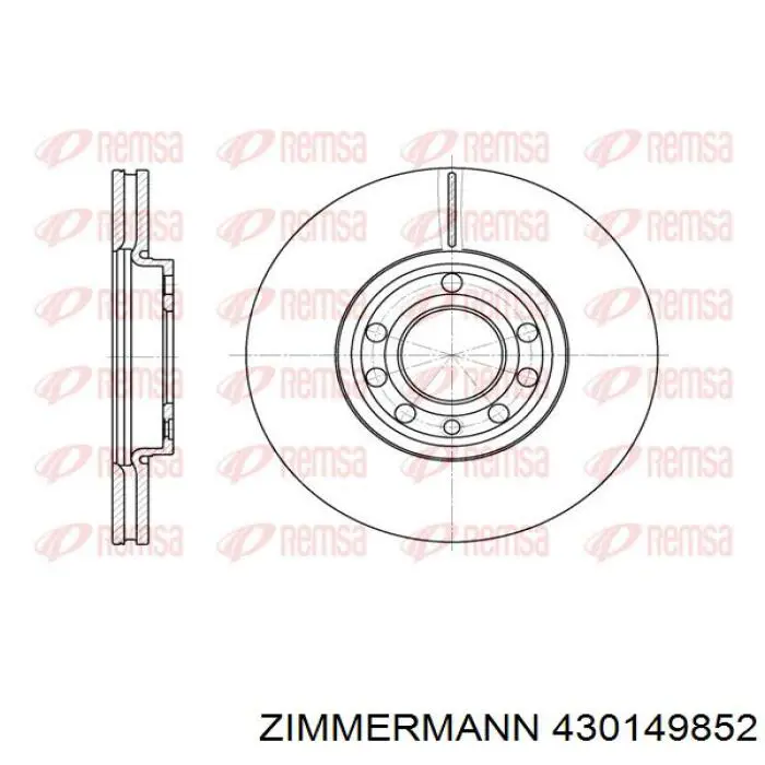 Диск переднього гальма Zimmermann 430149852 ціна, від 36.04 USD