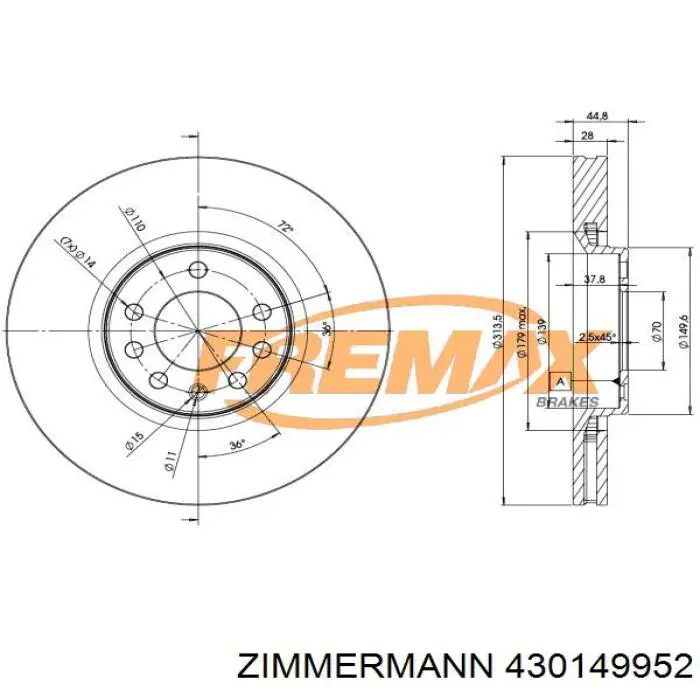 Купити 430149952 Zimmermann Ротор гальмівний