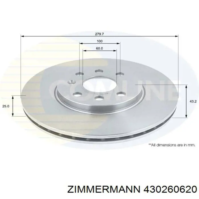 Гальмівні диски передні 430260620 Zimmermann