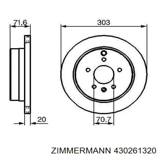 Диск гальмівний задній Zimmermann 430261320