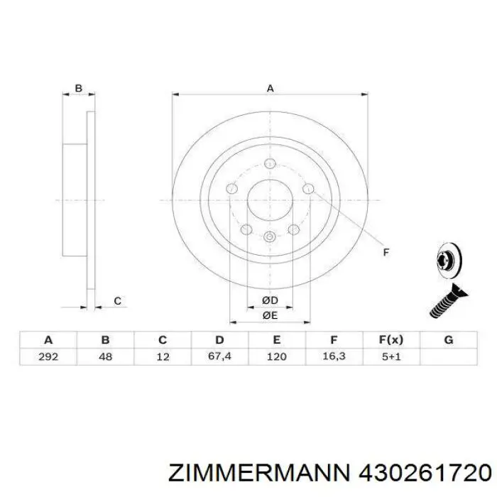 Задні дискові гальма Zimmermann 430261720 ціна, від 41.82 USD