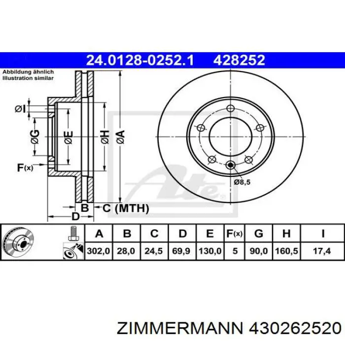 Купити 430262520 Zimmermann Ротор гальмівний