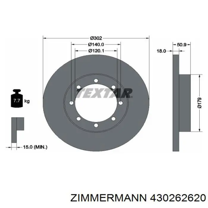 Купити 430262620 Zimmermann Диск заднього гальма