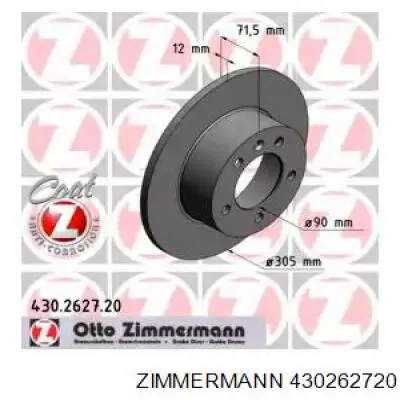 430262720 Zimmermann диск гальмівний задній