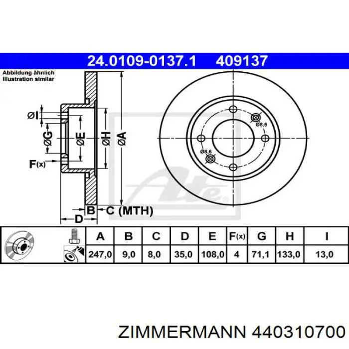 440310700 Zimmermann Дискові гальма