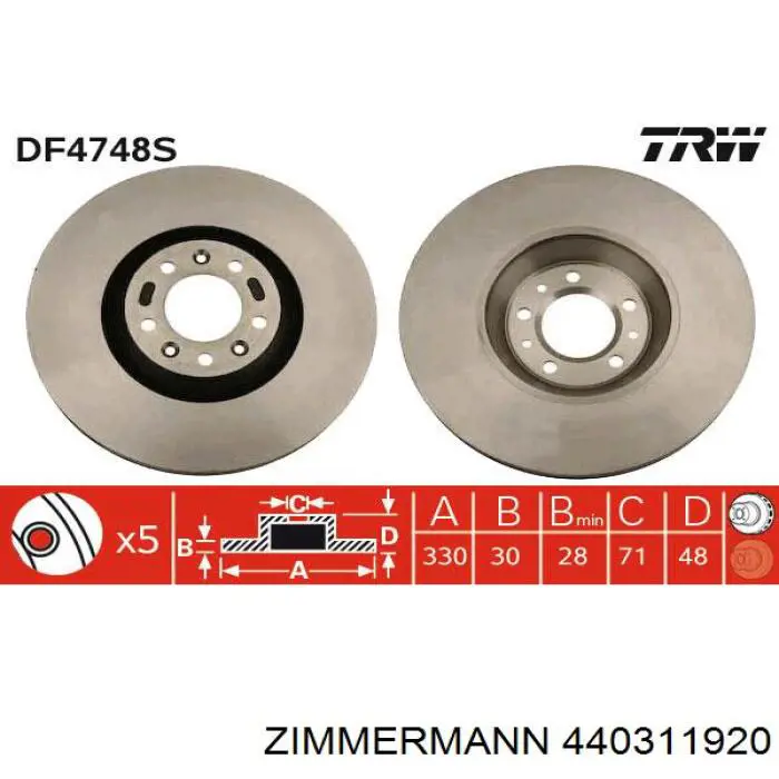 Купити 440311920 Zimmermann Ротор гальмівний