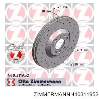 440311952 Zimmermann диск гальмівний передній