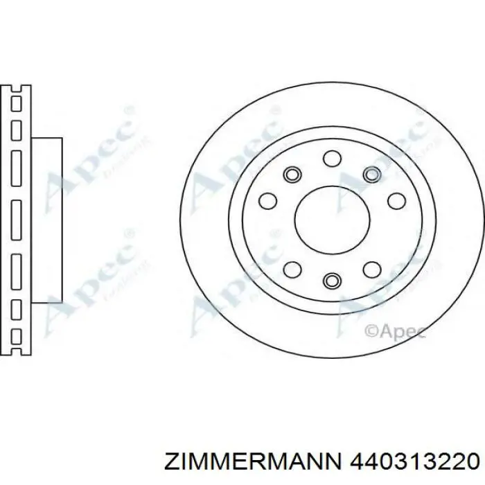 Диск переднього гальма Zimmermann 440313220 ціна, від 40.41 USD