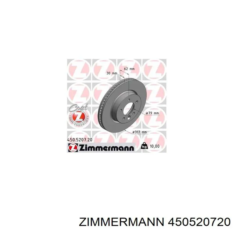 Гальмівні диски передні 450520720 Zimmermann