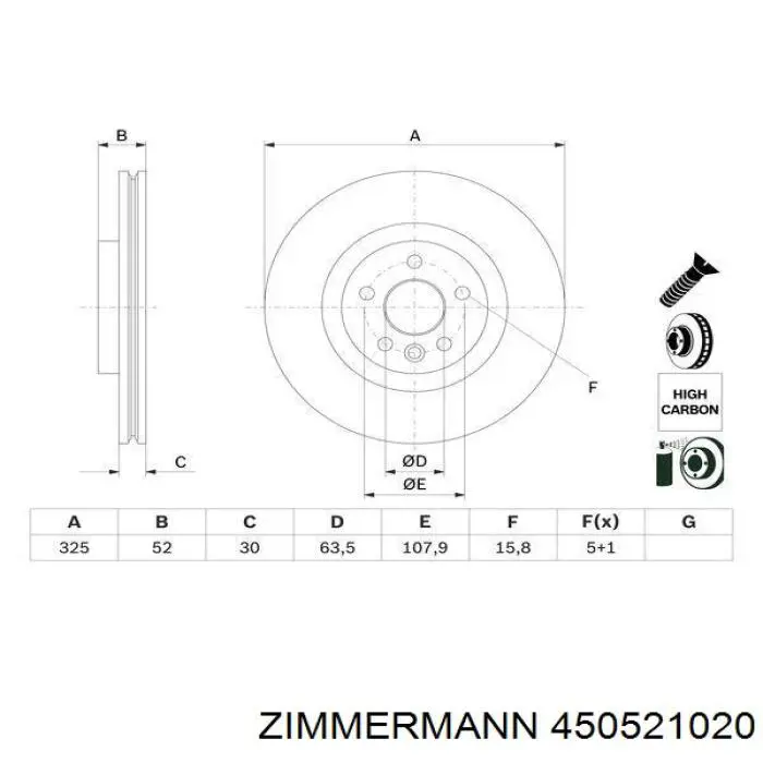 Купити 450521020 Zimmermann Ротор гальмівний