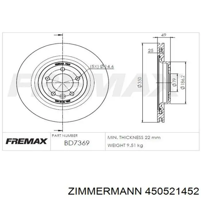 Гальмівні диски 450521452 Zimmermann