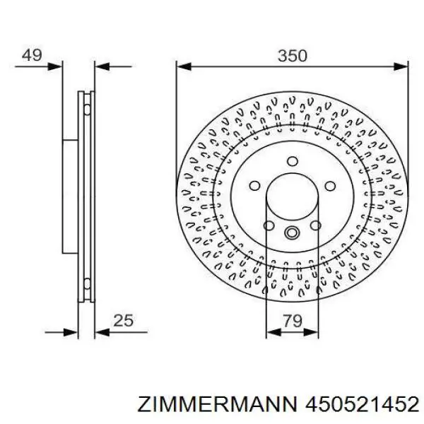 Купити 450521452 Zimmermann Диск заднього гальма