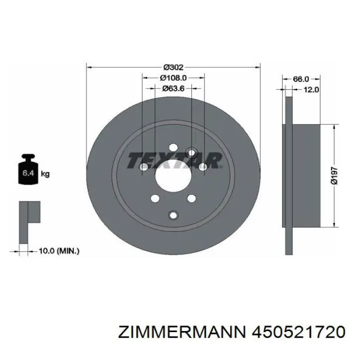 Задні дискові гальма Zimmermann 450521720 ціна, від 45.09 USD