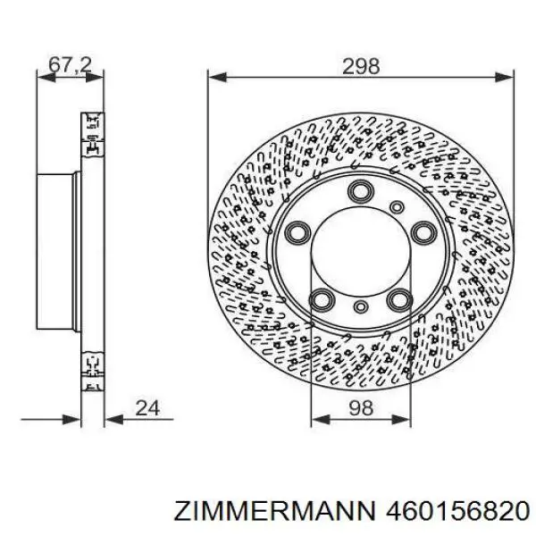 Диск переднього гальма Zimmermann 460156820 ціна, від 100.25 USD