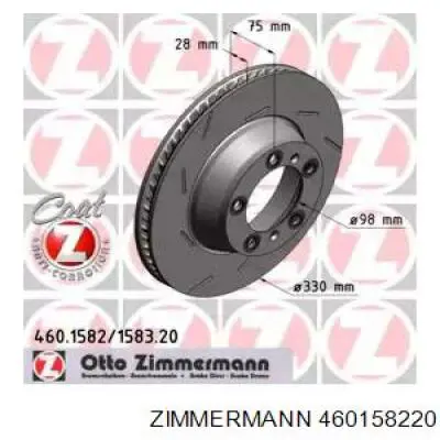 Задні дискові гальма Zimmermann 460158220 ціна, від 106.79 USD