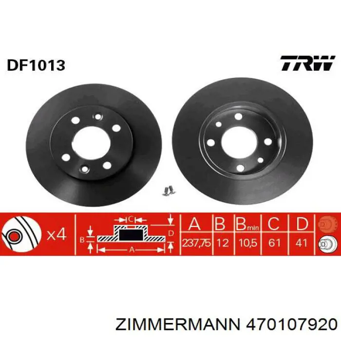 Купити 470107920 Zimmermann Ротор гальмівний