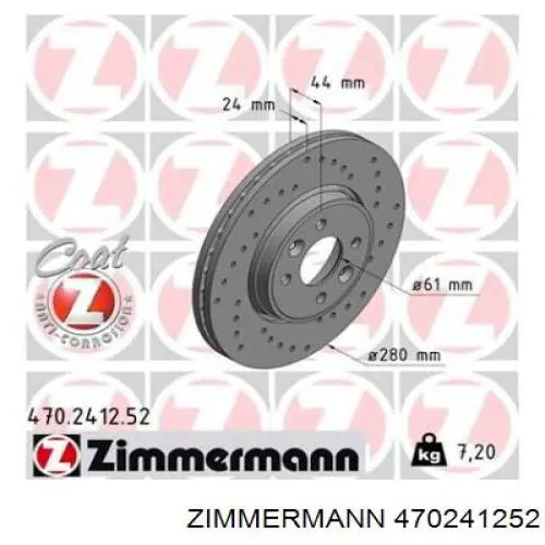 Купити 470241252 Zimmermann Ротор гальмівний