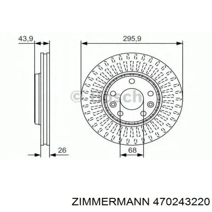 Гальмівні диски передні 470243220 Zimmermann