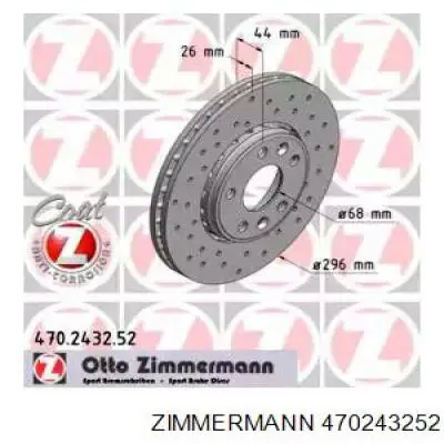 470243252 Zimmermann диск гальмівний передній