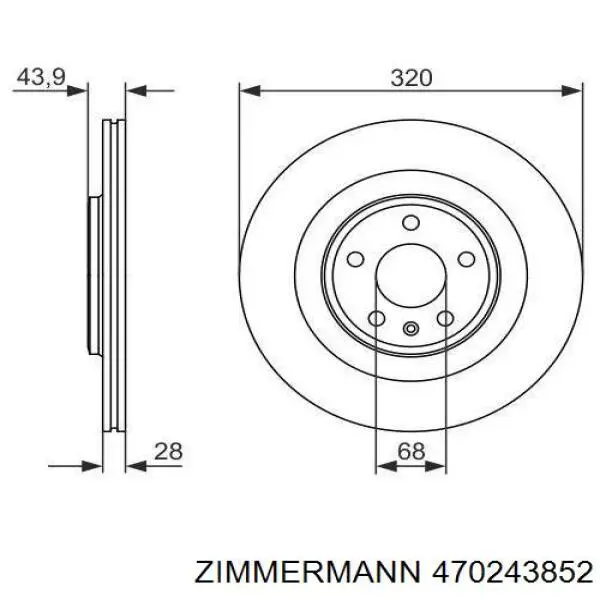 Гальмівні диски передні 470243852 Zimmermann