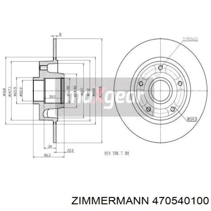 Задні дискові гальма Zimmermann 470540100 ціна, від 52.81 USD
