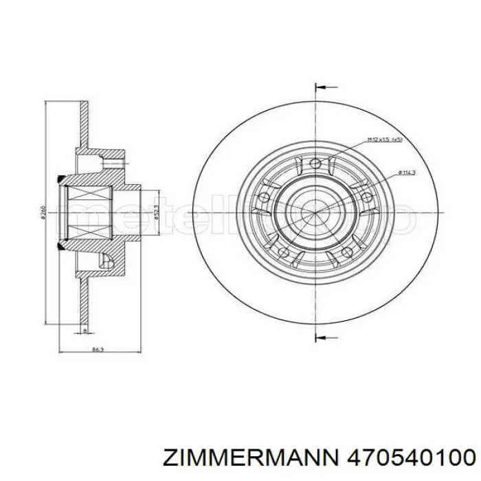Купити 470540100 Zimmermann Диск заднього гальма