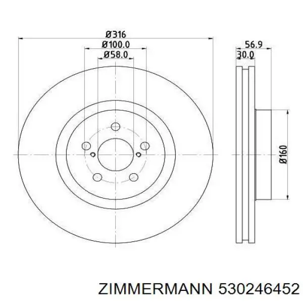 Гальмівні диски передні 530246452 Zimmermann