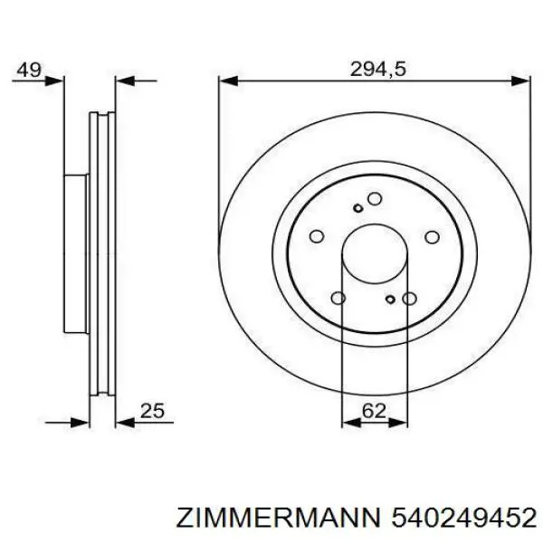 540249452 Zimmermann Гальмо дискове переднє