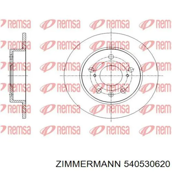 Диск гальмівний задній Zimmermann 540530620